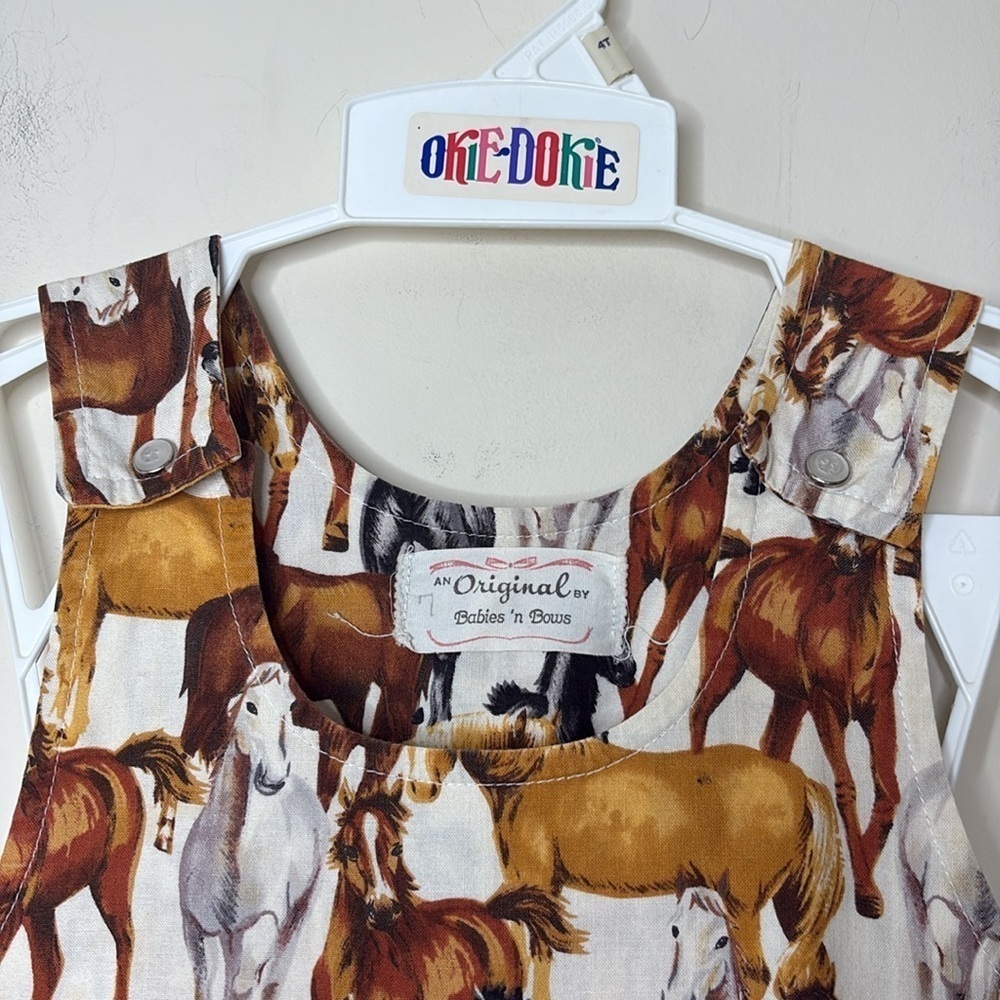 An Original by Babies ‘n Bows | Vintage Horse Equestrian Print Sleeveless Dress - Picture 15 of 17